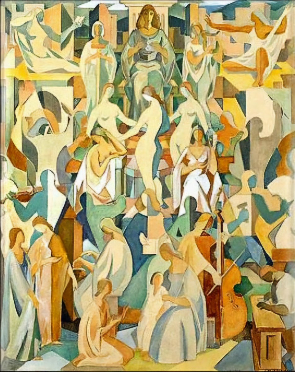 LilyRoseWorth's tweet image. 🎨 'Las Artes (The Arts)' [c.1956 - c.1957] 
by Carlos Quizpez Asín

#Cubism #Muralism
#SymbolicPainting