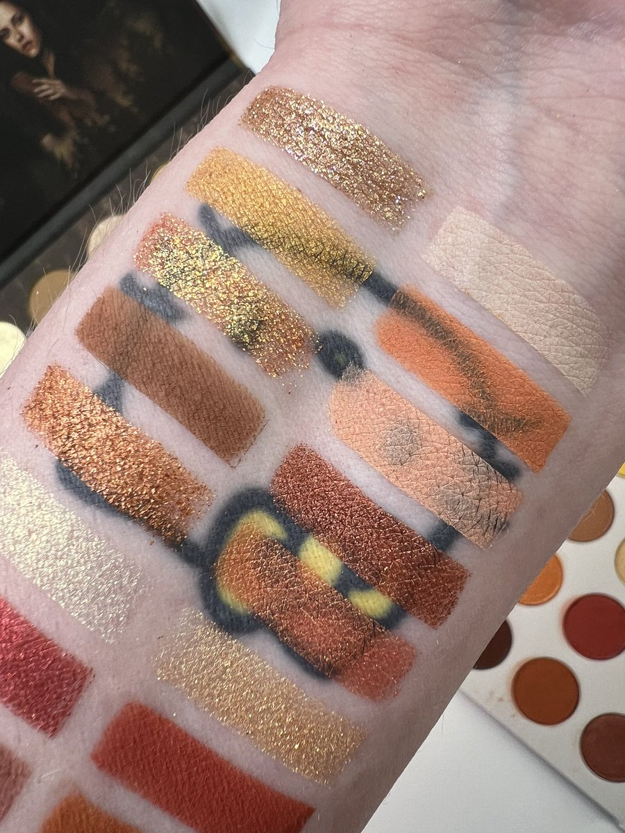 colourpopme's tweet photo. Swatch comparisons between @Colourpop’s New Moon palette and their discontinued Yes, Please palette. https://t.co/TA6xSJDRV9