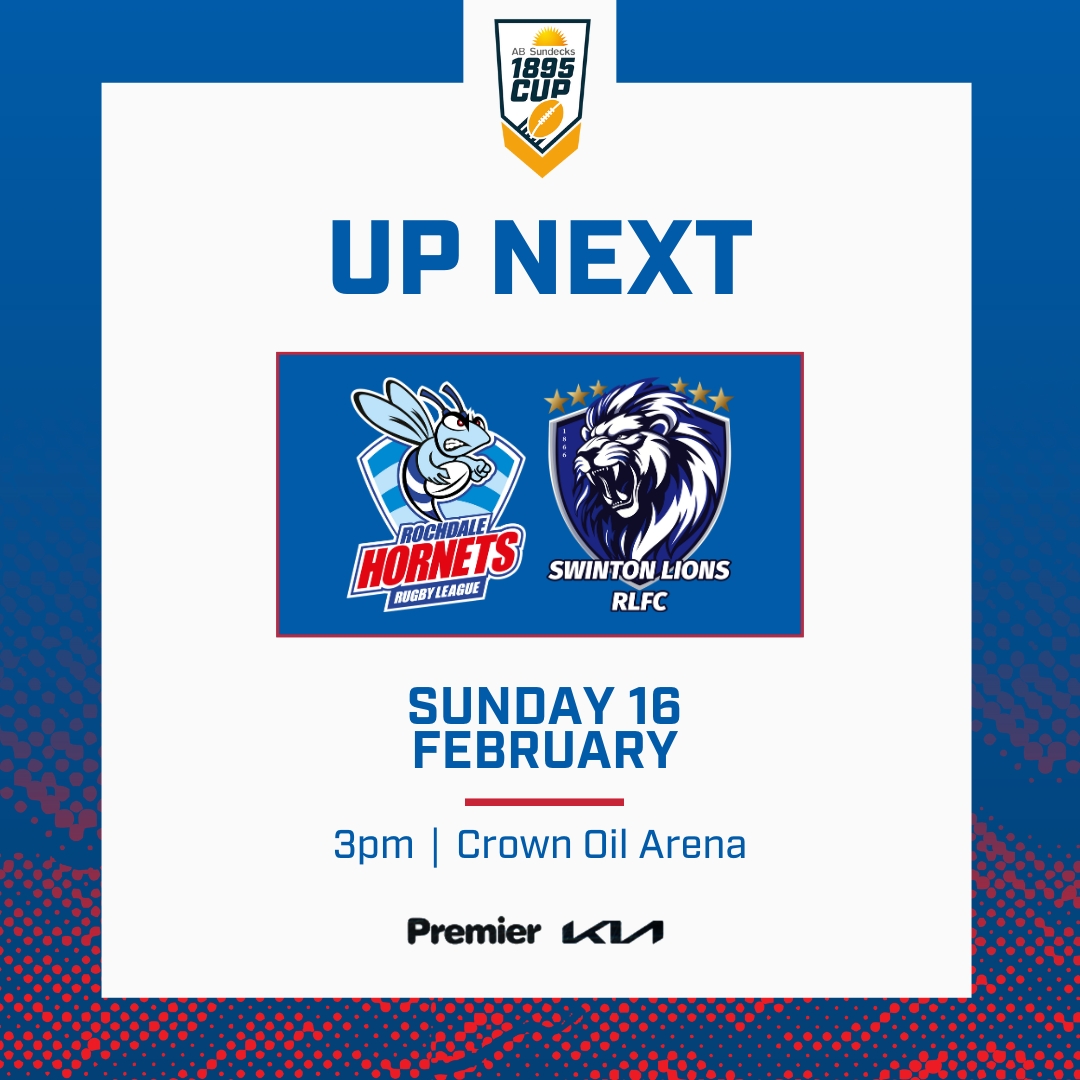 This time next week, the boys are back! 🔥

🆚 <a href="/Swinton_Lions/">Swinton Lions RLFC</a>
📅 Sunday 16 February
🏟️ Crown Oil Arena
⏰ 3:00pm kick-off
🏆 1895 Cup

🎟️ pulse.ly/ls1wvcszdb