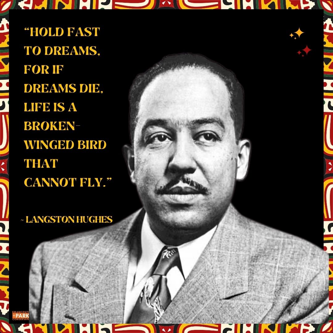 CELEBRATING &amp; REMEMBERING BLACK HISTORY - QUOTE OF THE DAY -  “Hold fast to dreams, for if dreams die, life is a broken-winged bird that cannot fly." ~  Langston Hughes

Keep Dreaming.

#BlackHistory
#CelebrateBlackHistory
#WeAreBlackHistory
#EmancipationPark