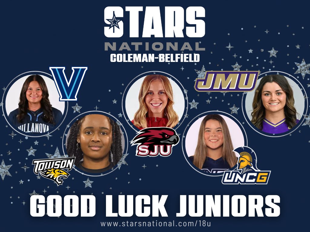 🌟 Good Luck, Stars National Alumni! 🌟

Wishing the best of luck to our Stars National Coleman Belfield alumni as they begin their Junior year in college! We can’t wait to watch you and your teams compete this season. Keep shining! 🤩

✨ <a href="/MPepkowski/">Morgan Pepkowski</a> - <a href="/VUSoftball/">Villanova Softball</a> 
✨
