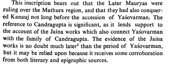 🧵Ancestry/Lineage of Yashovarman of Kanyakubja

After the fall of Harsha of the Pushyabhutis, Yashov...