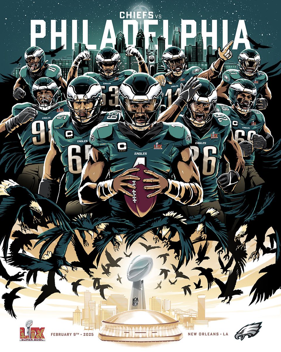 EaglesMex's tweet photo. GAMEDAY! 
Ha sido un largo y duro viaje desde la última vez que estuvimos aquí y carajo tenemos más hambre que antes! Este equipo!! Está gente tiene más hambre que antes! Vamos por ese segundo Lombardi carajo! Hagamos historia y tengamos nuestra revancha.

#FlyEaglesFly  #SBLIX https://t.co/YqYNtDqOYE