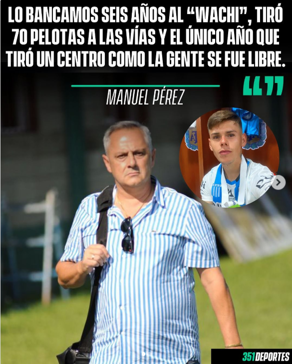 FacuGomez93's tweet photo. Dios, lo amo al presidente de Racing de Córdoba. https://t.co/9yjqlVY6CJ