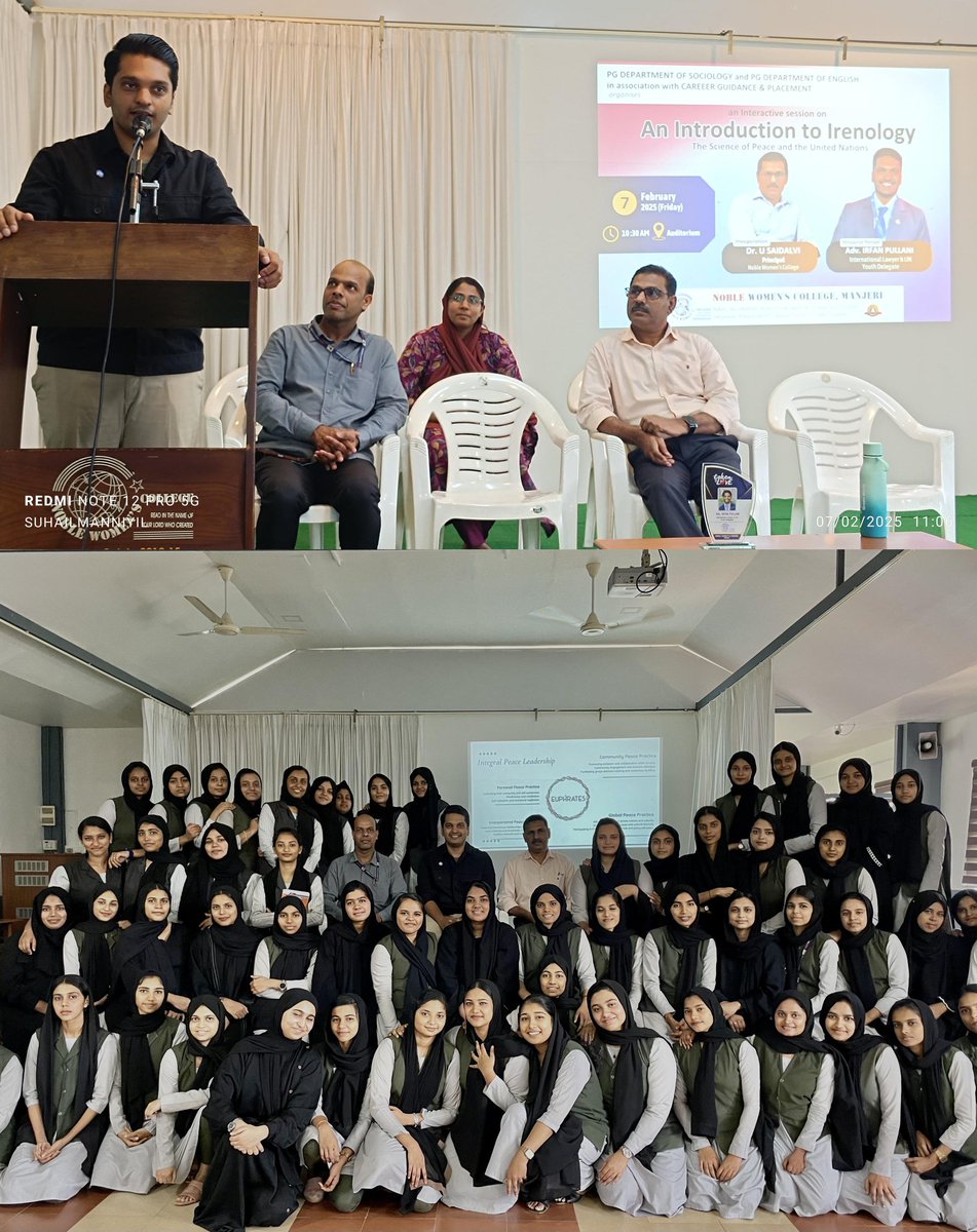 Last week, we conducted a Peace Leadership Training at a women’s college in Kerala, India, along with an interactive session on Irenology. Using the Euphrates Institute’s framework, we explored practical approaches to peacebuilding with inspiring postgraduate students.