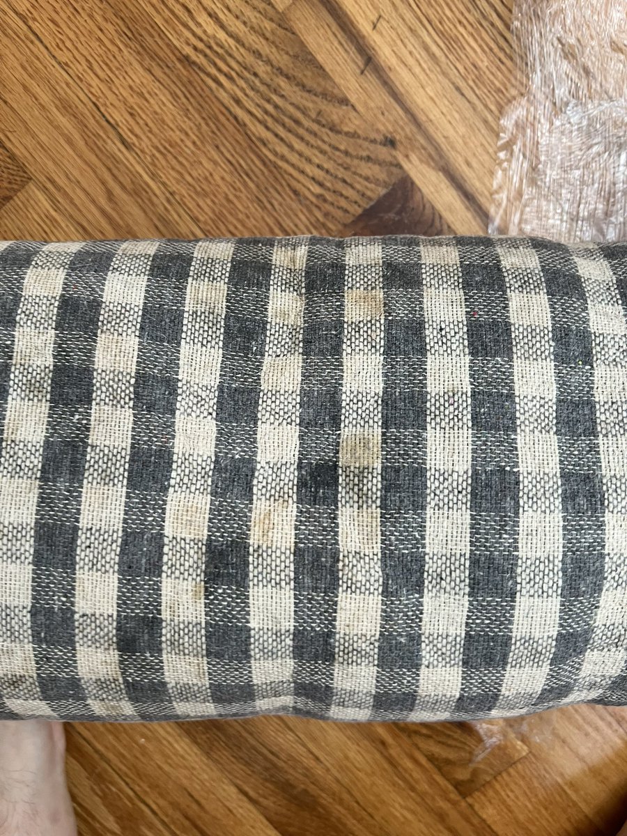 ZachHartley14's tweet photo. @BedBathBeyond my pregnant wife and I get sent a stained rug for our babies room. Customer service tells us we have to pay for FedEx to rewrap and ship this back to get a new one. How is this on us to pay to return a damaged item? This is unacceptable. https://t.co/PfUAqs1Gop
