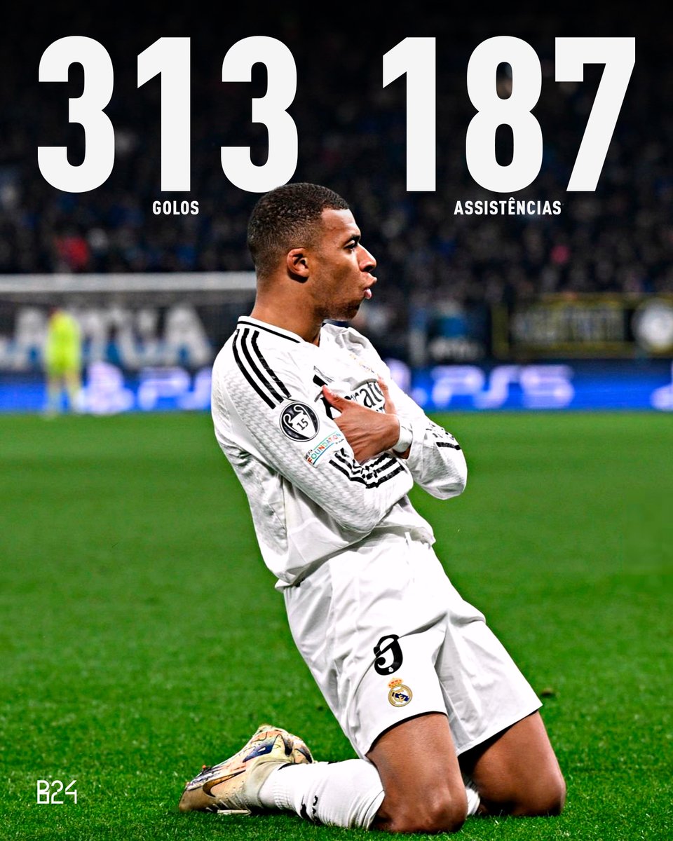 Mbappé é o mais jovem da história a chegar às 500 contribuições para golo, com 26 anos ⚡️