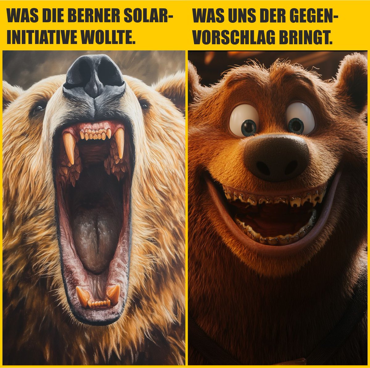 Mein Wort zum Abstimmungs-Sonntag:

"Man ist sich einig, das etwas getan werden müsste. Aber es sollen es andere tun. Und es darf nichts kosten..."

Ein weiterer Pyrrhussieg der Generation "Egoismus" auf Kosten kommender Generationen. #solarinitiative
