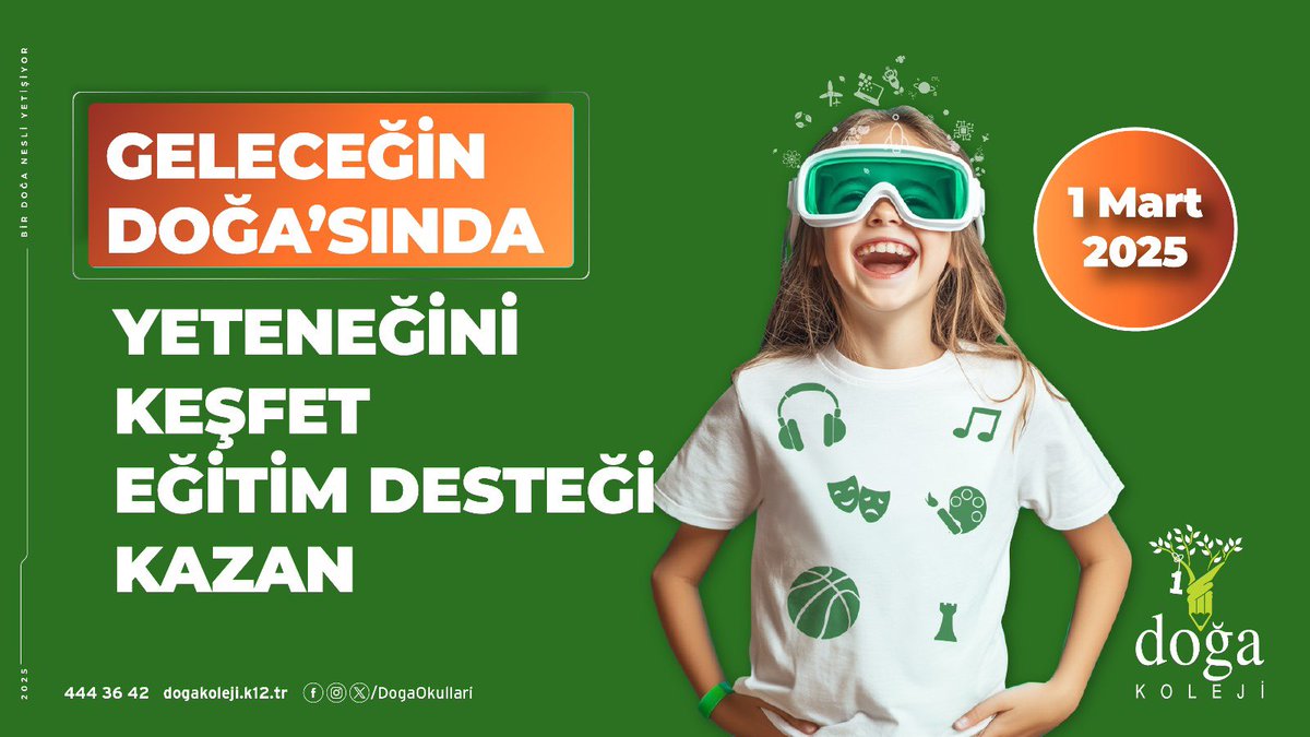 Doğa Kolejinde yeteneğini keşfet, eğitim desteğinden yararlan!
5+ yaștan 4. sınıfa kadar beden eğitimi, görsel sanatlar, müzik, yaratıcı drama ve satranç branşlarında yetenekli öğrenciler, eğitim desteğiyle Doğa’daki yerini alıyor.
Başvuru için: dogakoleji.k12.tr/basvurular/yet…