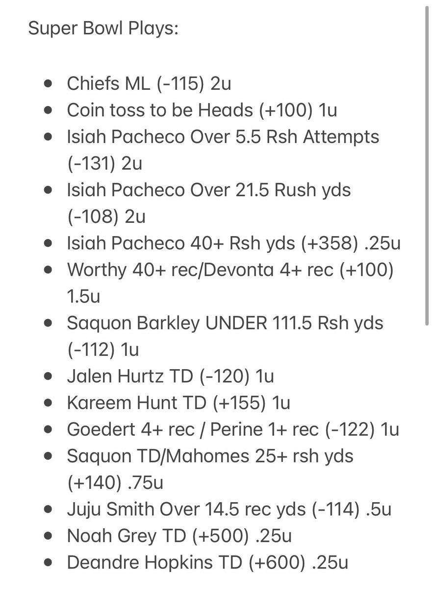 _TheLockDoctor's tweet image. 2025 NFL SUPER BOWL CARD
I made 15+ units last SB
LETS DO IT AGAIN
All posted in discord with links
#GamblingX #SportsTalk #SuperBowlLIX #SuperBowl #SportsPicks