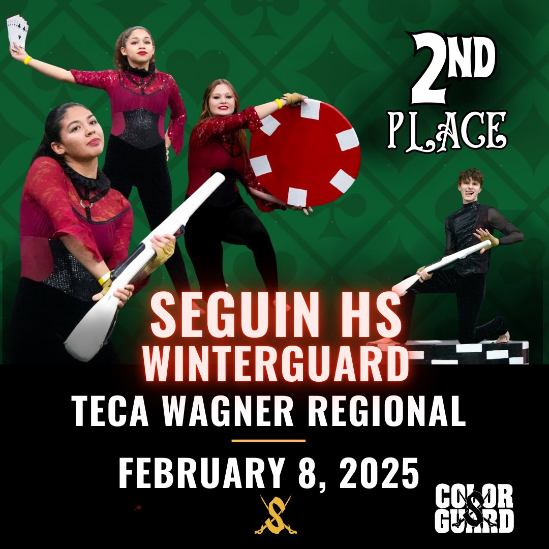 Congratulations to the <a href="/SeguinHSTx/">Seguin High School</a> Winterguard! Last night they took home 2nd Place in their class at the TECA Regional at Wagner HS! Way to go! <a href="/SeguinISD/">Seguin ISD</a>