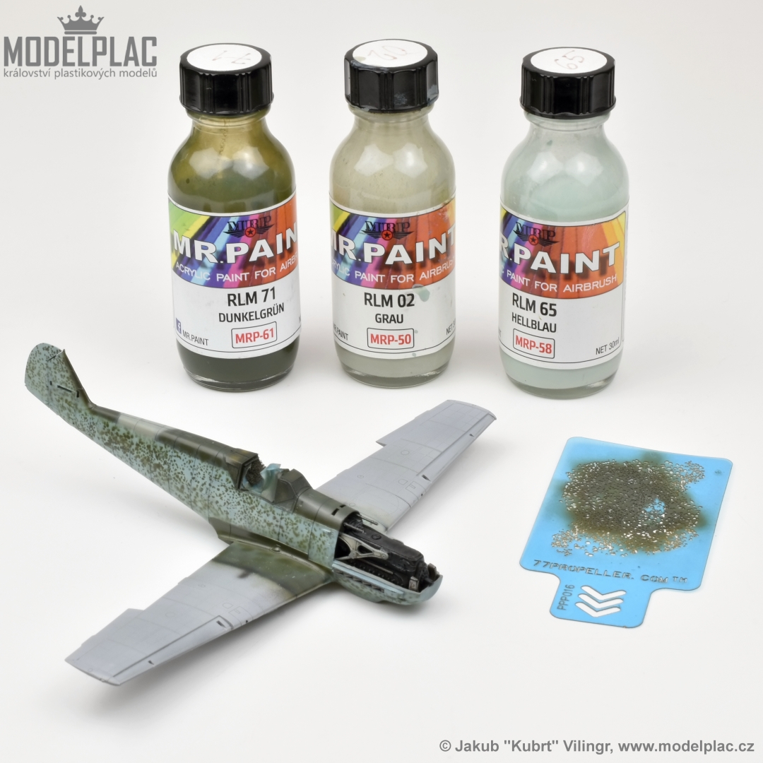 Jakub_Vilingr's tweet image. Here we go! 77propeller airbrush stencils works good. 1/72 Bf 109 kit from Special Hobby is tiny, but needs some upgrades. I thinned the edges on the engine cover to make them thin and sharp. Exhausts are resin aftermarket parts from CMK &quot;Quick and easy&quot; sets.