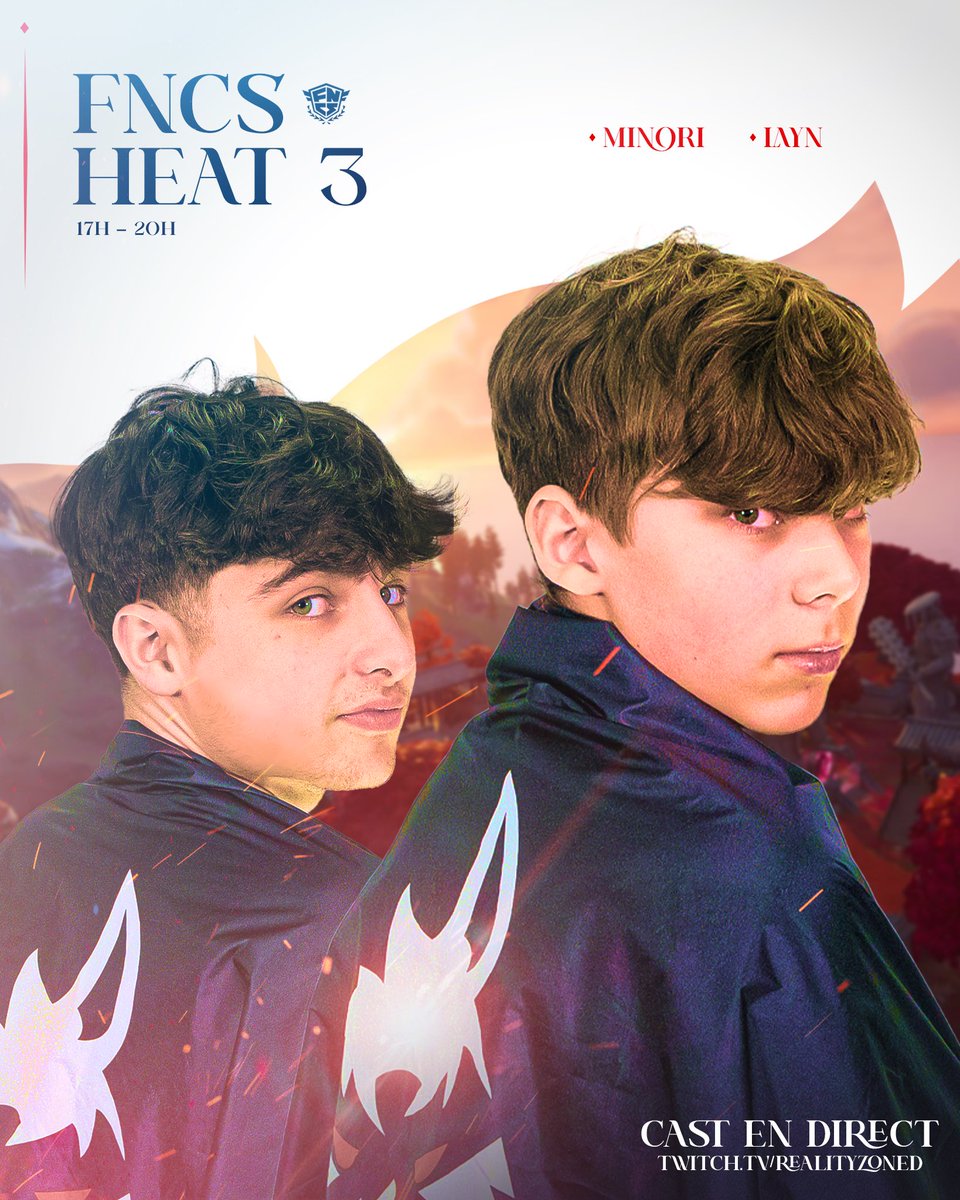 FNCS HEAT 3 🏆 17H 
⬥ <a href="/minorifn_/">Rz Minori</a> ⬥ <a href="/ohLaynnn/">GW Layn</a> 

📺 Twitch : RealityZoned