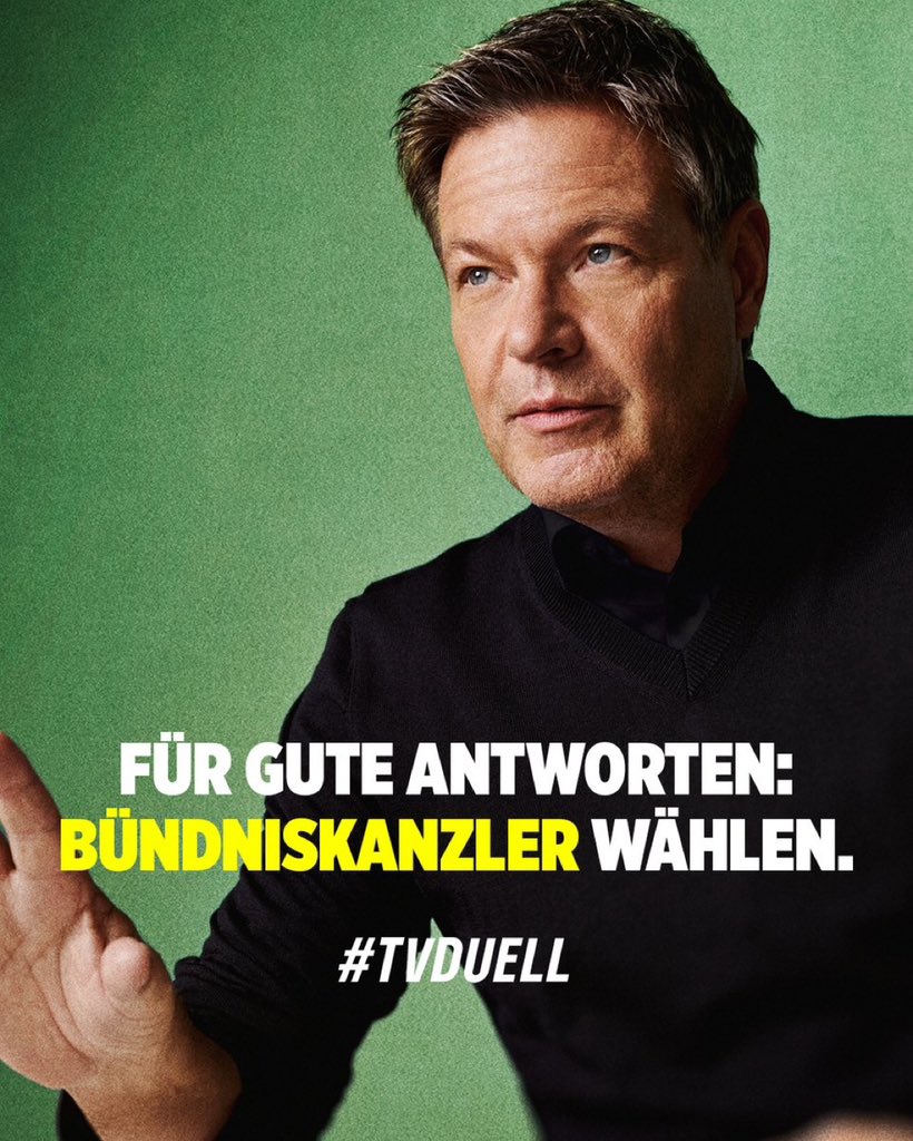 janoschdahmen's tweet photo. Stillstand oder Fortschritt? Scholz &amp; Merz liefern ein Duell der Vergangenheit – voller Schuldzuweisungen, aber ohne Antworten. Klimakrise, Trump, China, Putin – und ihr Plan? „Abwarten“ &amp; „Besonnenheit“. Deutschland verdient mehr! #Bündniskanzler Habeck #TVDuell #TeamHabeck https://t.co/wZWFJahyaG