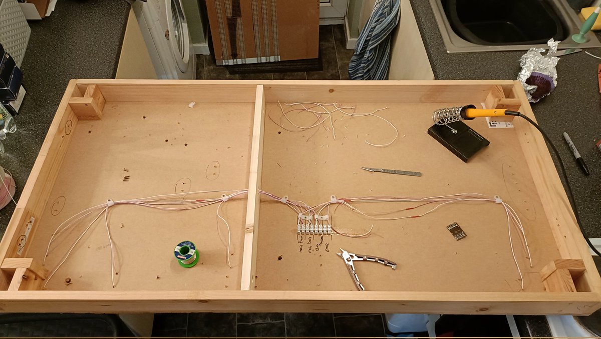 The great "let's alter how I'm wiring this dam layout" begins half way through the first of 6 scenic boards yey #tmrguk