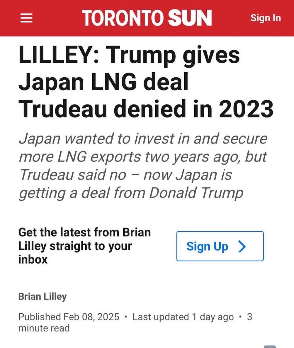 And guess who was Trudeau’s advisor to turn down such an important opportunity…

Yes, folks it was indeed <a href="/MarkJCarney/">Mark Carney</a> 

Same team.
Same anti LNG policies. 
Same anti Canada sustainability agenda.