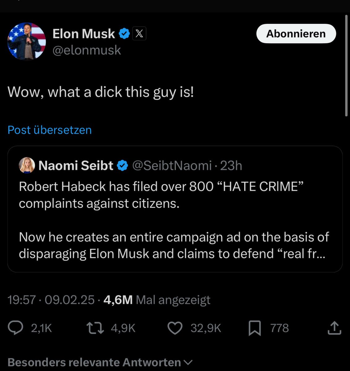 Georg_Heil's tweet image. AfD-Unterstützer Elon M. nennt Robert Habeck einen „Dick“