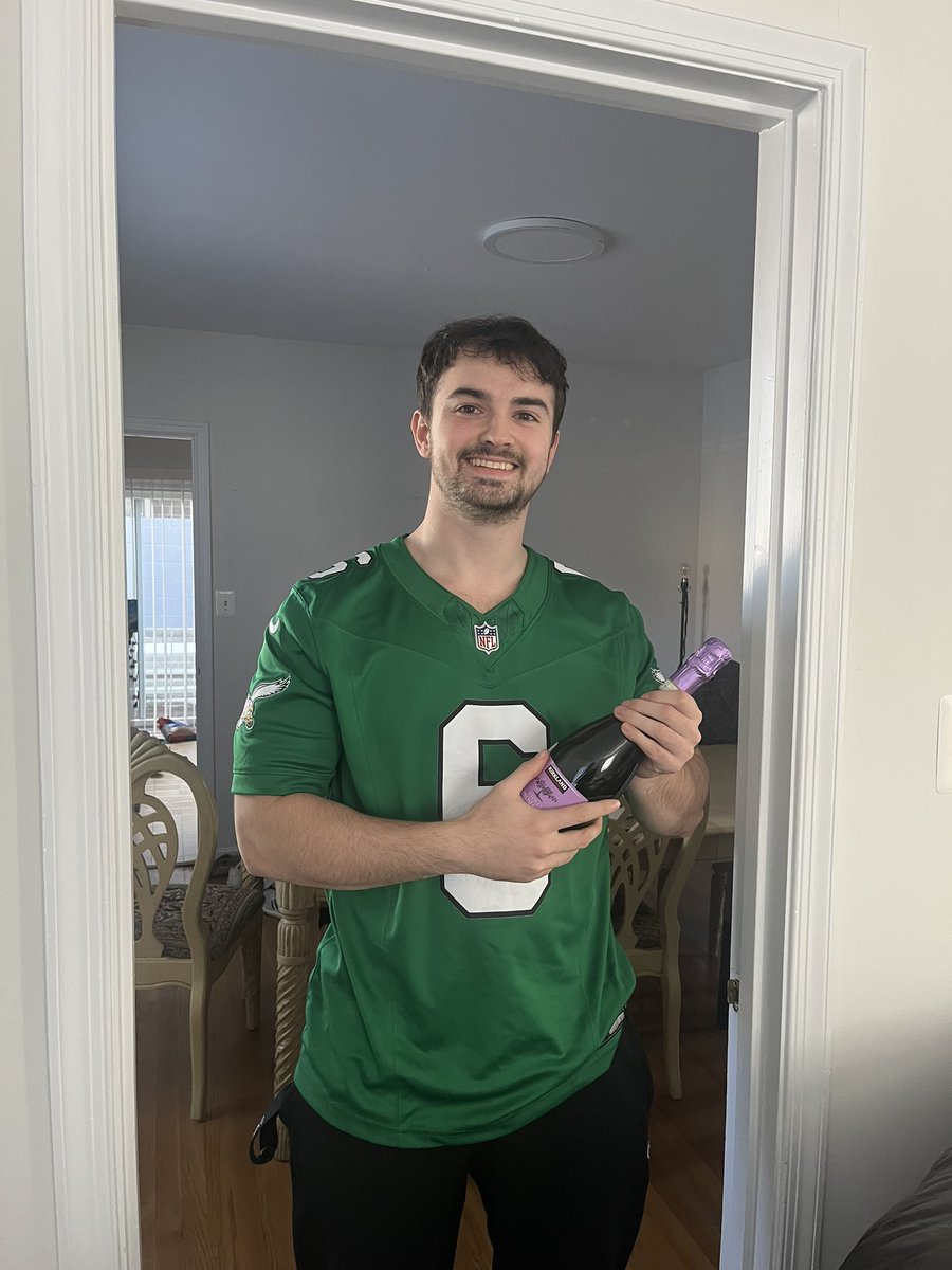 <a href="/BarstoolBigCat/">Big Cat</a> <a href="/Philly_Mays/">Max Dolente</a> My roommate is celebrating the eagles Super Bowl win with champagne at 3:30 pm