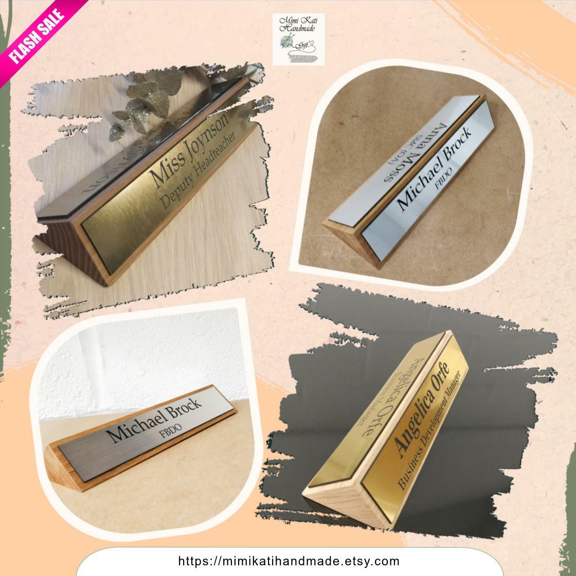 KatiHandmade's tweet image. Wow picks! Personalised Triple-Sided Desk Name Plate, Solid Wood Base, Custom Engraved Solid Wood Sign, OAK, Walnut, Sapele (Mahogany substitute) at £41.27 at mimikatihandmade.etsy.com/listing/128779… Choose your wows. 🐕 #desk #DeskNameSign