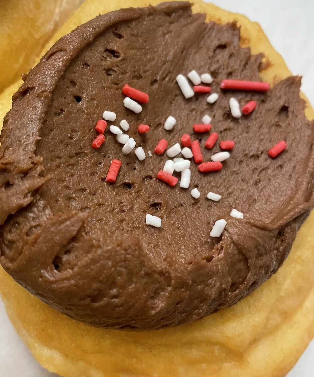 This Friday is Valentine’s Day so we thought a strawberry filled donut topped with our homemade chocolate buttercream icing would be perfect this week. The end of the week will be busy for us so be sure to place your order the previous day.