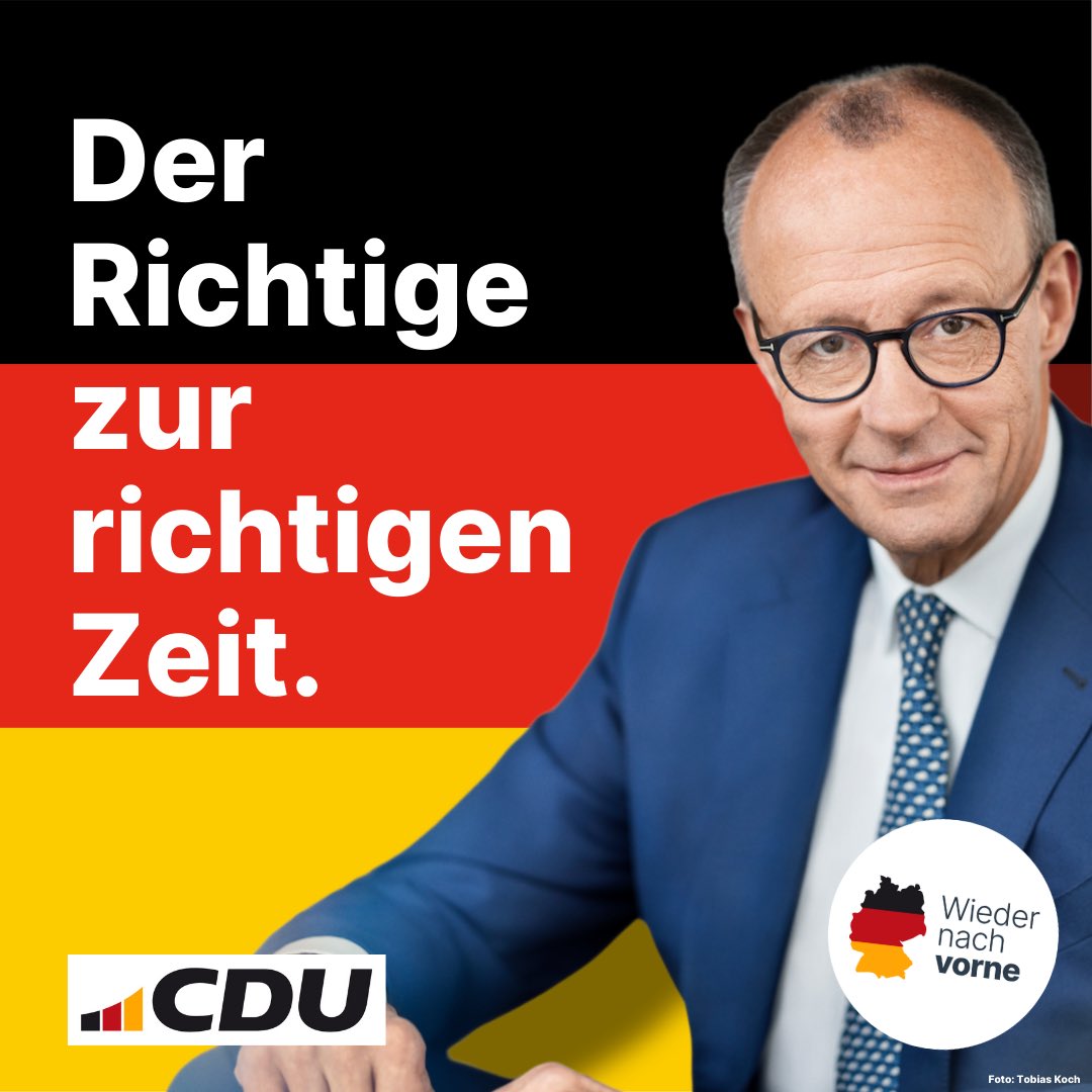 .<a href="/_FriedrichMerz/">Friedrich Merz</a> ist der Richtige zur richtigen Zeit. Das erste #TVDuell hat klar gemacht, was Politikwechsel heißt: Wachstum statt Krise, Recht und Ordnung statt Kontrollverlust: Runde 1 geht klar an <a href="/_FriedrichMerz/">Friedrich Merz</a>. Wir freuen uns auf die nächsten Debatten. Für den