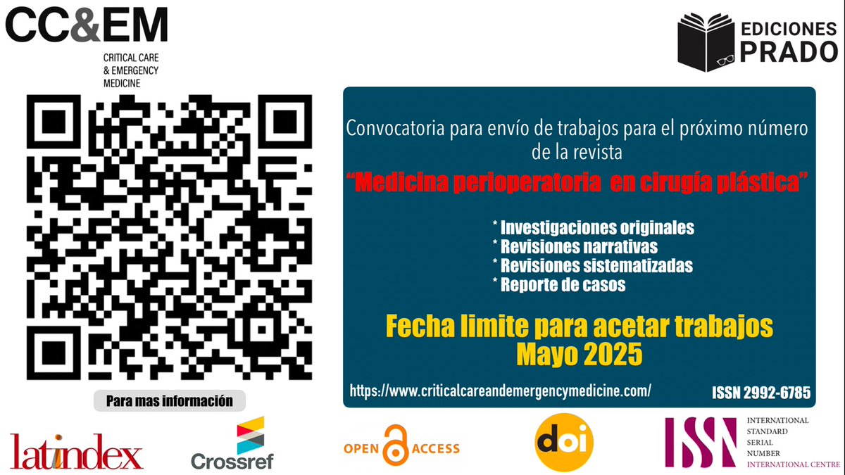 DiegoEscarraman's tweet photo. Para todos aquellos interesados.!
#CCEM @ediciones_prado
Abierto para todos
* Médicos adscritos
* Médicos residentes
* Médicos pasantes / internos
Apoyemos la difusión del conocimiento
“Medicina perioperatoria en cirugía plástica”
https://t.co/HQVzlsq2zQ
