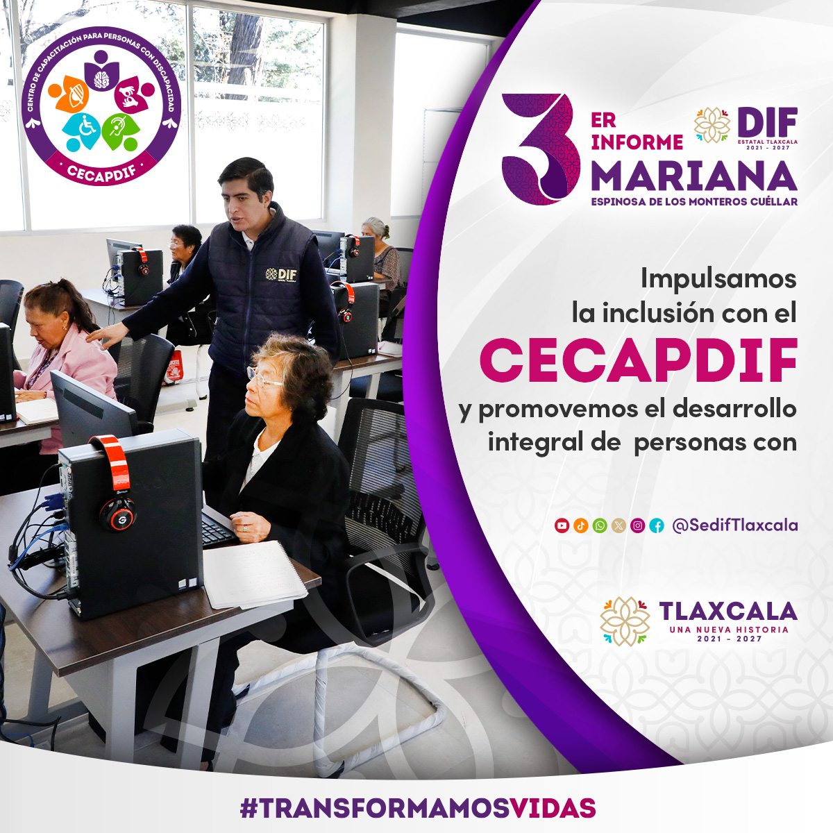 CoracytNoticias's tweet photo. 🐴 En las instalaciones de #CECAPDIF del @SEDIFTlaxcala, impulsamos el programa de #equinoterapia, a través de sesiones especializadas, mejorando la movilidad, el equilibrio y la autoestima de niñas y niños con discapacidad. 🧒🏻👧🏻🦽
@Mariana_tlx, presidenta honorífica. https://t.co/vptRl6B1lf