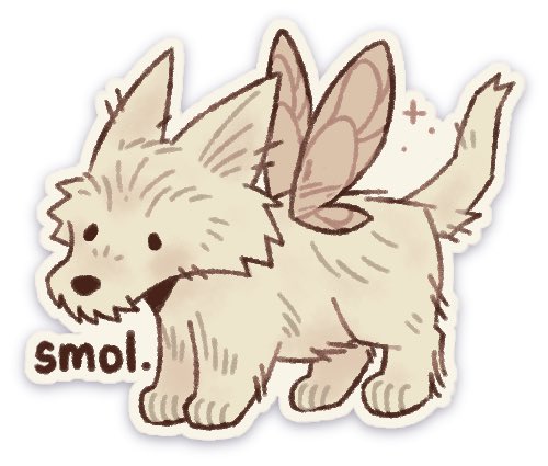 Ever seen a pup with wings? Well now you have! Meet Cù, short for cù-sìth or fairy hound.

In Scottish folklore, cù-sìths are often as large as a cow and sport a shaggy, green coat. Not this pup.

Mulch and Bristle found this miniature fairy Westie and immediately took him in!