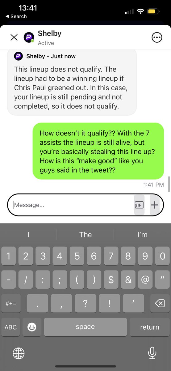 Warmasha's tweet photo. @PrizePicks So you guys are going back on your word now?? What the hell is this cheating ass app. You say it was 7, but you pick and choose which slips to apply it to??? https://t.co/LYxBLE2udz