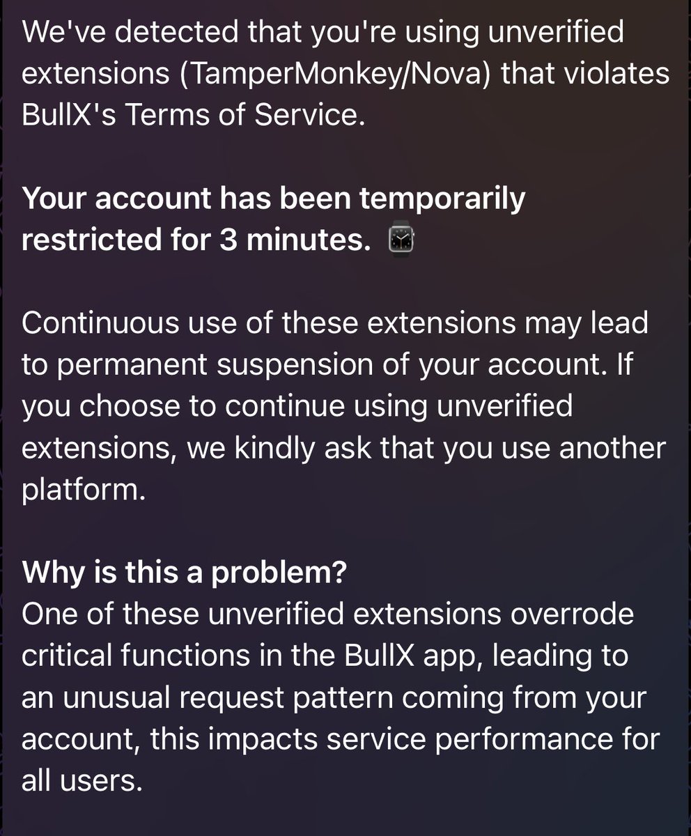 _bkills's tweet photo. @bullx_io threatening ban for using nova extension. How about work on your product so we don’t have the need to use an extension. #nova #pumpfun #bullx https://t.co/46anNEiWRI