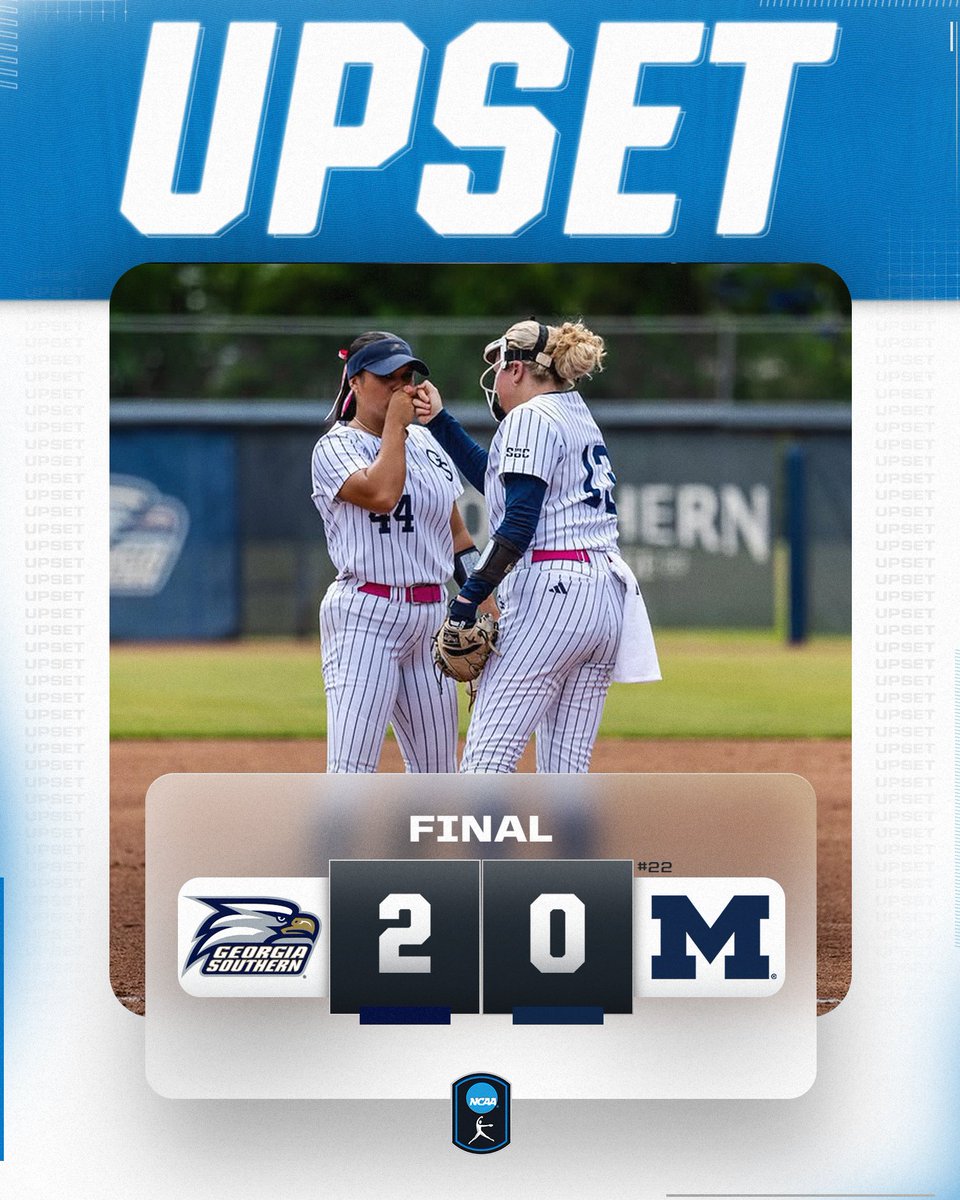 NCAA Softball (@ncaasoftball) on Twitter photo EAGLES WITH THE UPSET WIN ๐ค
<a href="/GSAthletics_SB/">Georgia Southern Softball</a> defeats No. 22 Michigan, 2-0!
#NCAASoftball EAGLES WITH THE UPSET WIN ๐ค
<a href="/GSAthletics_SB/">Georgia Southern Softball</a> defeats No. 22 Michigan, 2-0!
#NCAASoftball