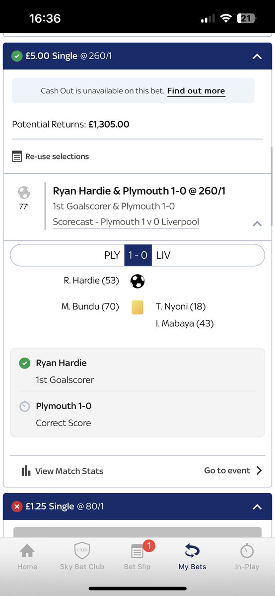 No cash out ? Sly bet strike again <a href="/SkyBet/">Sky Bet</a>