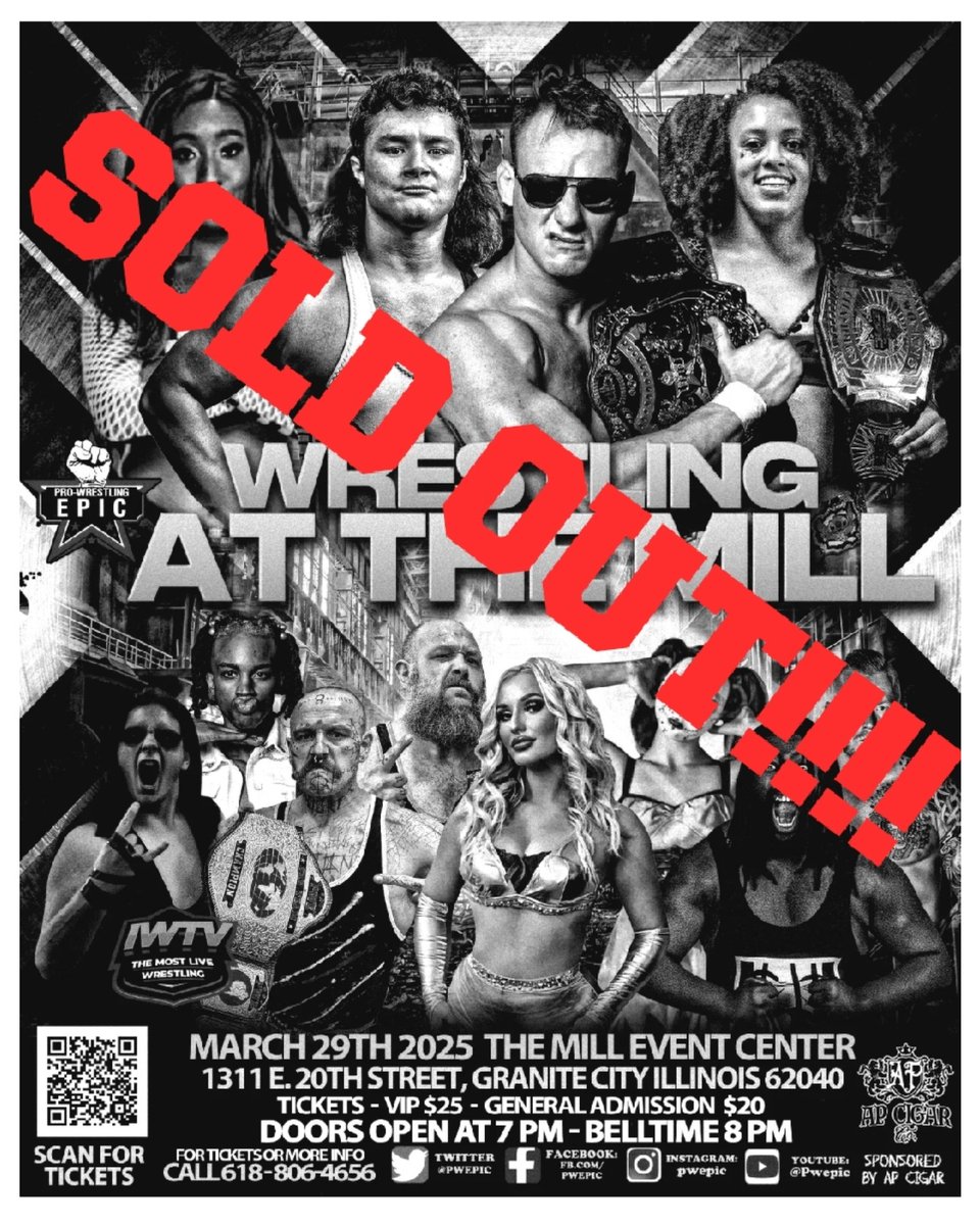 We are SOLD OUT March 29th in Granite City.