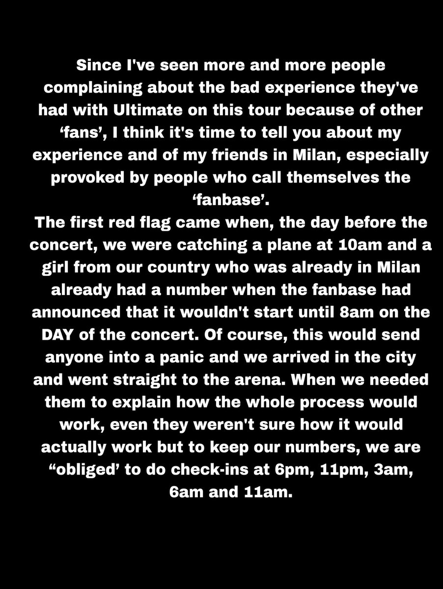 blackcxlumheart's tweet image. As I see more and more people complaining about their experience with other fans on this tour, i decided to to share my experience and of my friends on the Milan stop!  #TowardsTheLight #Will_To_Power #AteezinEurope