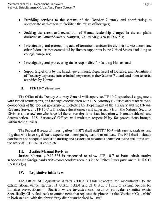 Procuradora-geral dos EUA Pam Bondi abre investigação sobre os ataques terroristas do 7 de outubro realizados pelo Hamas contra Israel.