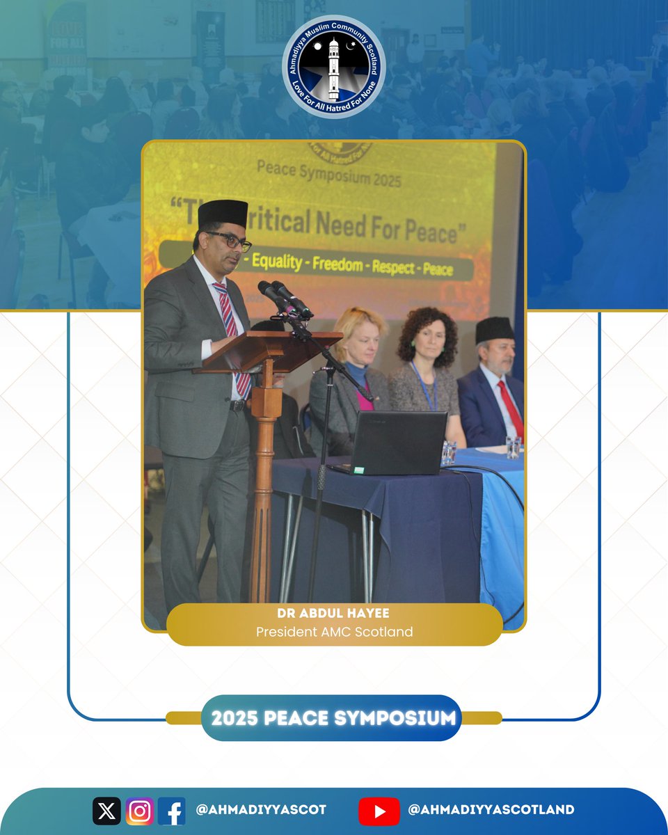 Dr Abdul Hayee, President AMC Scotland welcoming the guests to the #PeaceSymposiumScotland