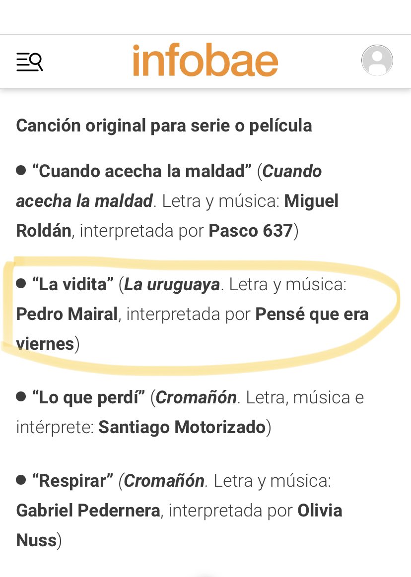 La vidita nominada a los premios Cóndor de Plata como mejor canción original para serie o película 🦅💫 💥