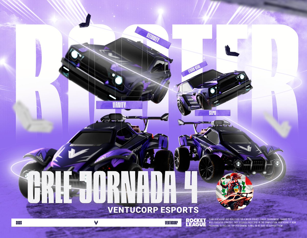 VentuCorp's tweet image. #RocketLeague | #MatchDay

¡3,2,1 GOOO!🚦🏎️
🟣twitch.tv/ventucorp

🏆| J4 @CRLELEAGUE 
🆚| VC Spyriit vs @lastfivestars 
🆚| VC eSports vs #RosePCAT 
⏰| 19:00

🏆| J4 @StormleagueESP 
🆚| VC Spyriit vs @MoonLabGaming
⏰| 20:00

#VentuCorpForever • #CRLEVentuCorp