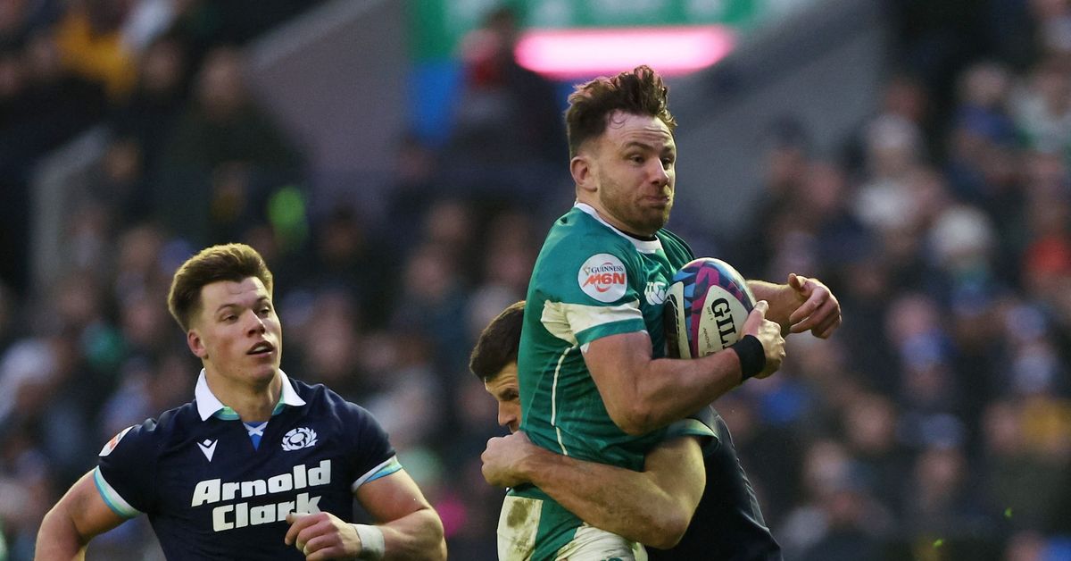 Reuters's tweet photo. Ireland beat Scotland to stay on course for Six Nations Grand Slam https://t.co/JHfzrGjsfU https://t.co/1hlmHtZfqa