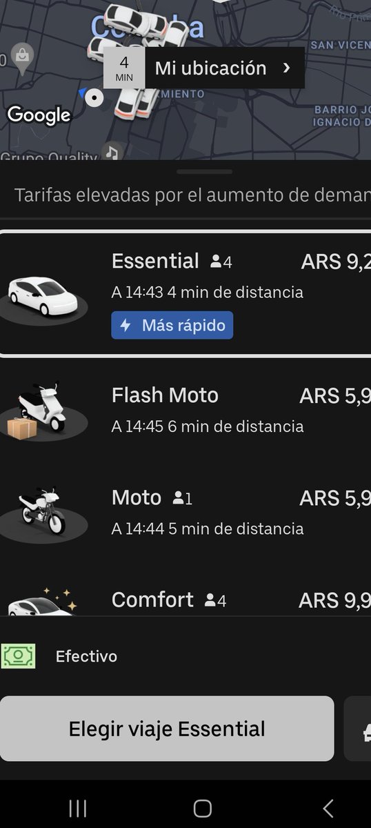 KOLOZANTANA's tweet photo. Se fue al car...jo @Uber_ARG  el móvil qué ahí me sale 9 mil un taxi comun me llevo por 5 mil , pueden creer cuanto le están sacando ?  Les subió el calor a a la App #uber https://t.co/fzweFLXLP4