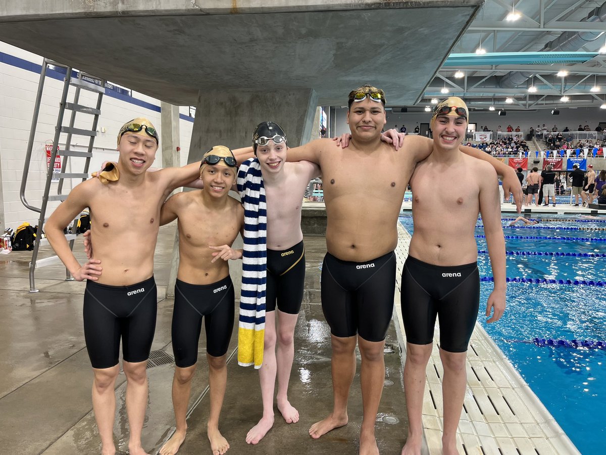 Fossil Ridge men’s swim team achieved lots of PBs at the Region 2-5A meet Saturday. Go Ridge!