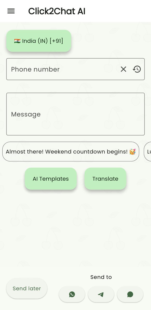 Checkout the new version of my app Click2Chat AI 🎉

Download here - cutt.ly/le6gEW2X

1. Message Scheduling
2. Business card generator
3. AI message templates
4. Bulk messaging
and more