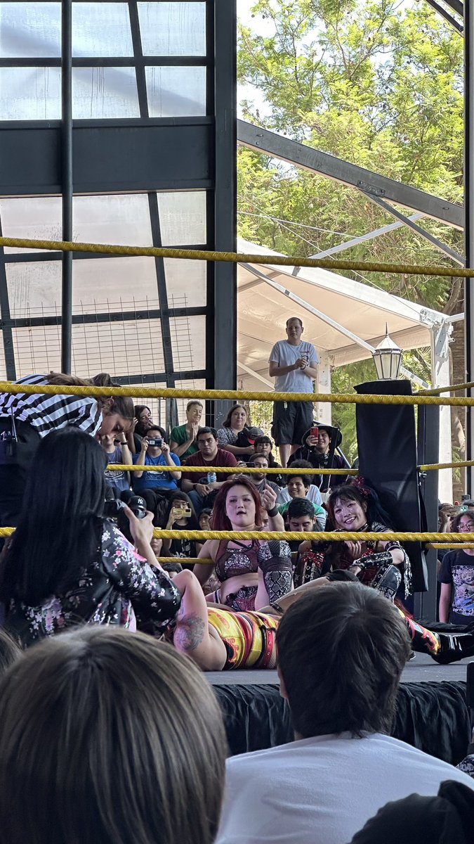 ElPep23's tweet photo. AEX 32 Santiago 🇨🇱 presenta TJPW por primera vez en Chile:
- Princess Tag Team Championship: Miyu Yamashita & Maki Itoh (c) vencieron a Pandora & Sara Phoenix
@ElPep23 📷
#TJPW #AEX32 @tjpw2013 @maki_itoh @aex_santiago @miyu_tjp @SaraPhoenix93 https://t.co/mFTq3cWe3t