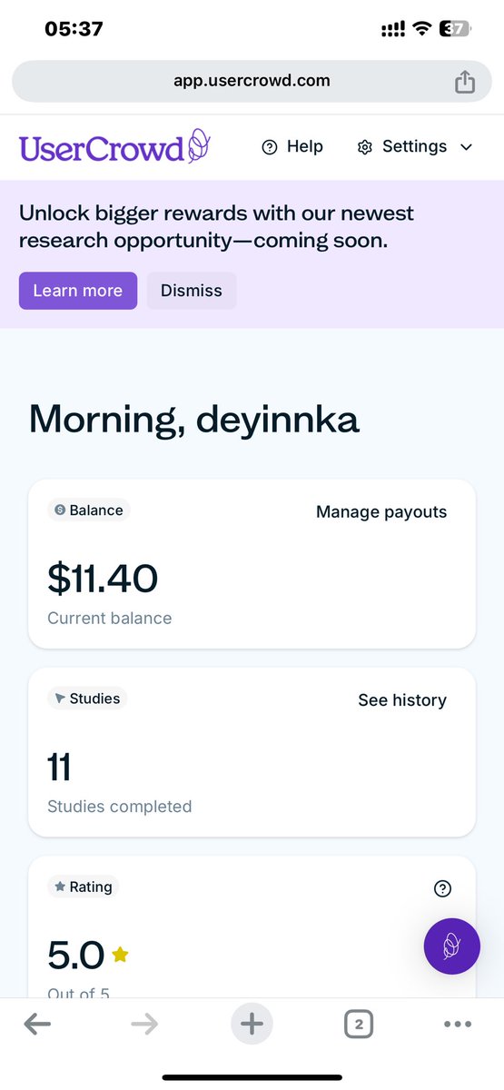 Do you have a smartphone??
Do you want to be earning at least 10$ every 10 days??

Usercrowd will do that for you.
Thread coming up
Retweet so others can see it