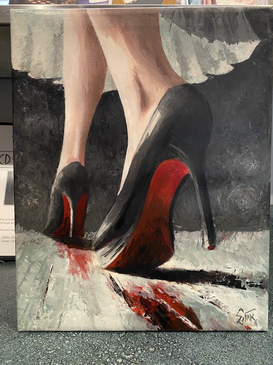 DominaSophia's tweet image. New fan painting just arrived at my dungeon. I think he did a beautiful tribute. Thoughts?