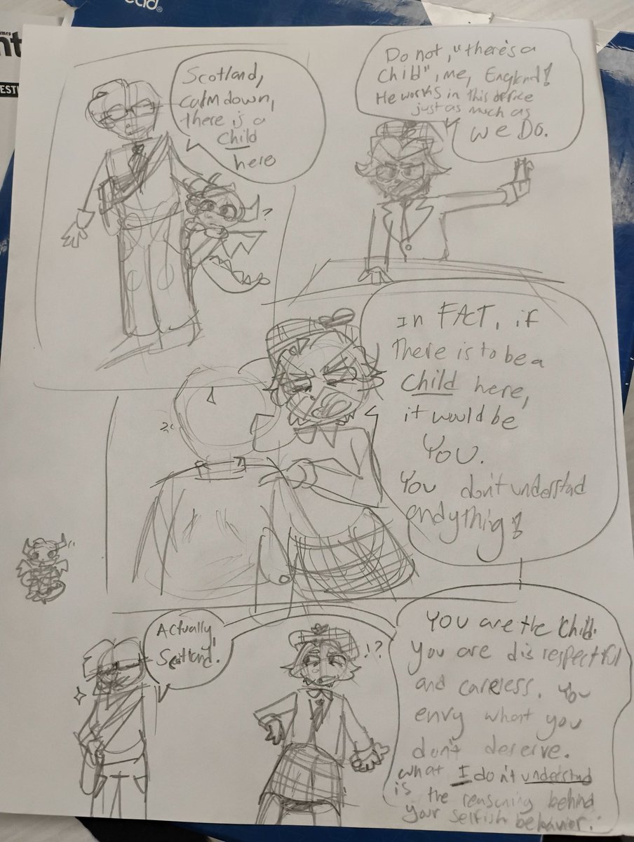 Cringe_LWY's tweet photo. Scotland and England fighting
(When do they ever stop lol)

#CountryHumans #scotland #england #art #comic https://t.co/ghqa9fkTuD