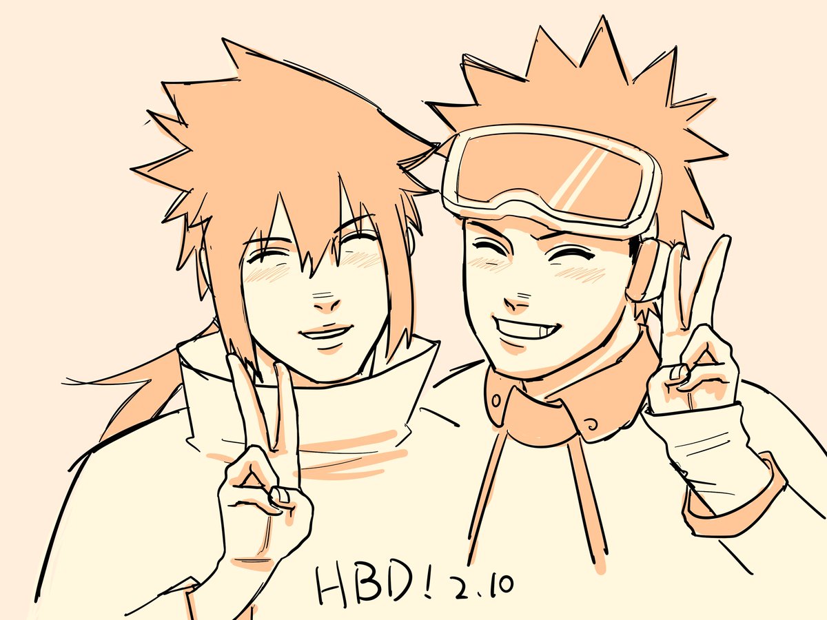 生日快乐两个萌物！🎂🎉
#うちはオビト生誕祭2025 
#うちはイズナ誕生祭2025