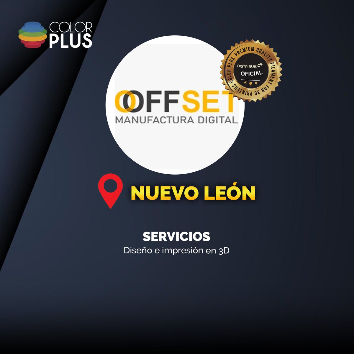 ColorPlus3d's tweet image. 👀Te presentamos a nuestro #ditribuidoroficial: OFFSSET DM 
📍Nuevo León 
👉Servicios:
Diseño e impresión en 3D
🌐linkedin.com/in/raul-salaza…
.
.
#impresion3d #impresion3d #nuevoleon #3dprint #colorplus #distribuidor3d