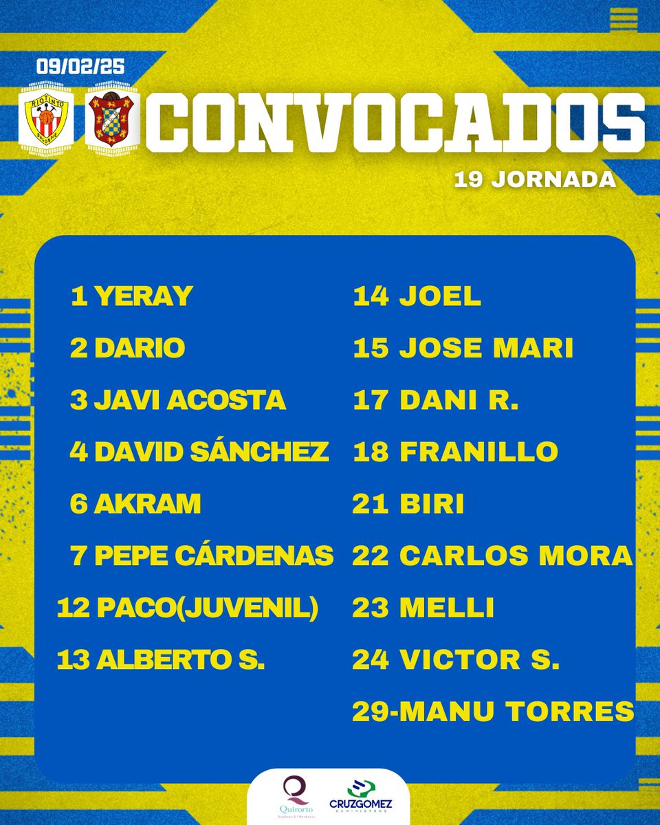 📋 𝘾𝙊𝙉𝙑𝙊𝘾𝘼𝙏𝙊𝙍𝙄𝘼 |  Río Tinto Balompié 🆚 𝘾𝘿 𝙈𝙤𝙜𝙪𝙚𝙧