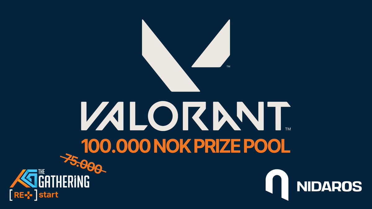 Its getting even bigger! The prize pool is increased to 100.000 NOK for the Valorant tournament at <a href="/gatheringorg/">The Gathering</a> this easter.

We are hosting a qualifier in March - read more and register here: 
gamer.no/turneringer/ni…